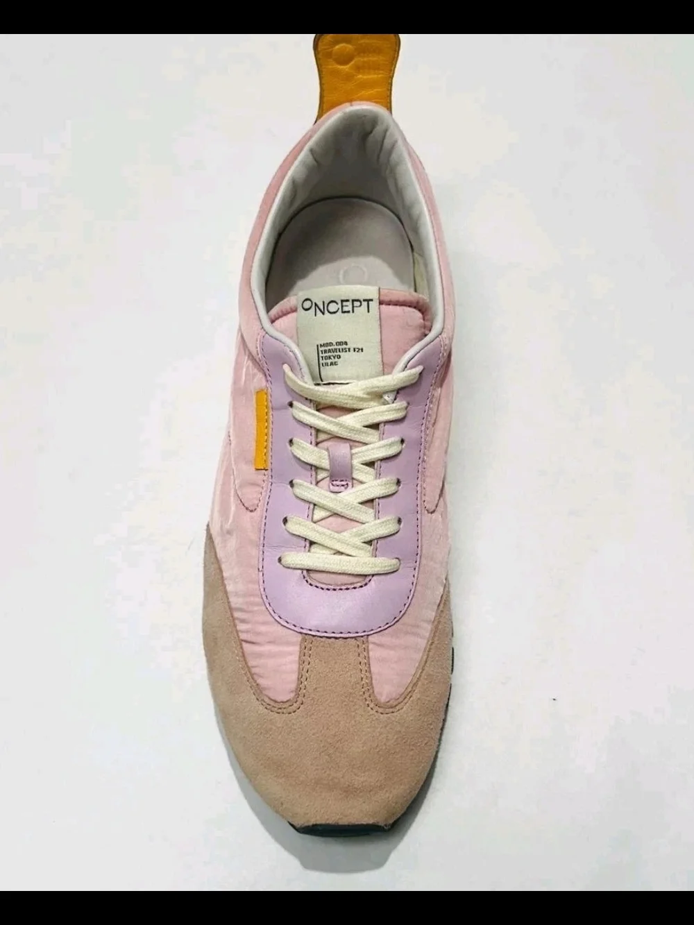 Oncept Tokyo Minimal Sneaker Lilac Pink Suede Nylon Retro Womens 10 Ultra Light